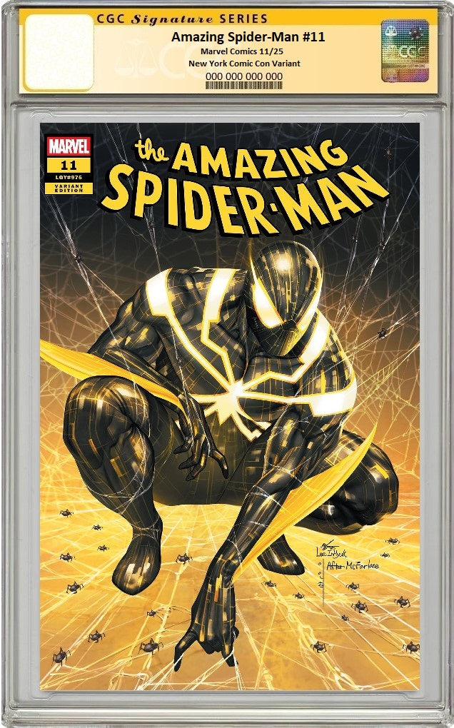 AMAZING SPIDER-MAN #11 INHYUK LEE NYCC 2025 TECHNARCHNID SUIT VARIANT LIMITED TO 800 COPIES CGC REMARK PREORDER