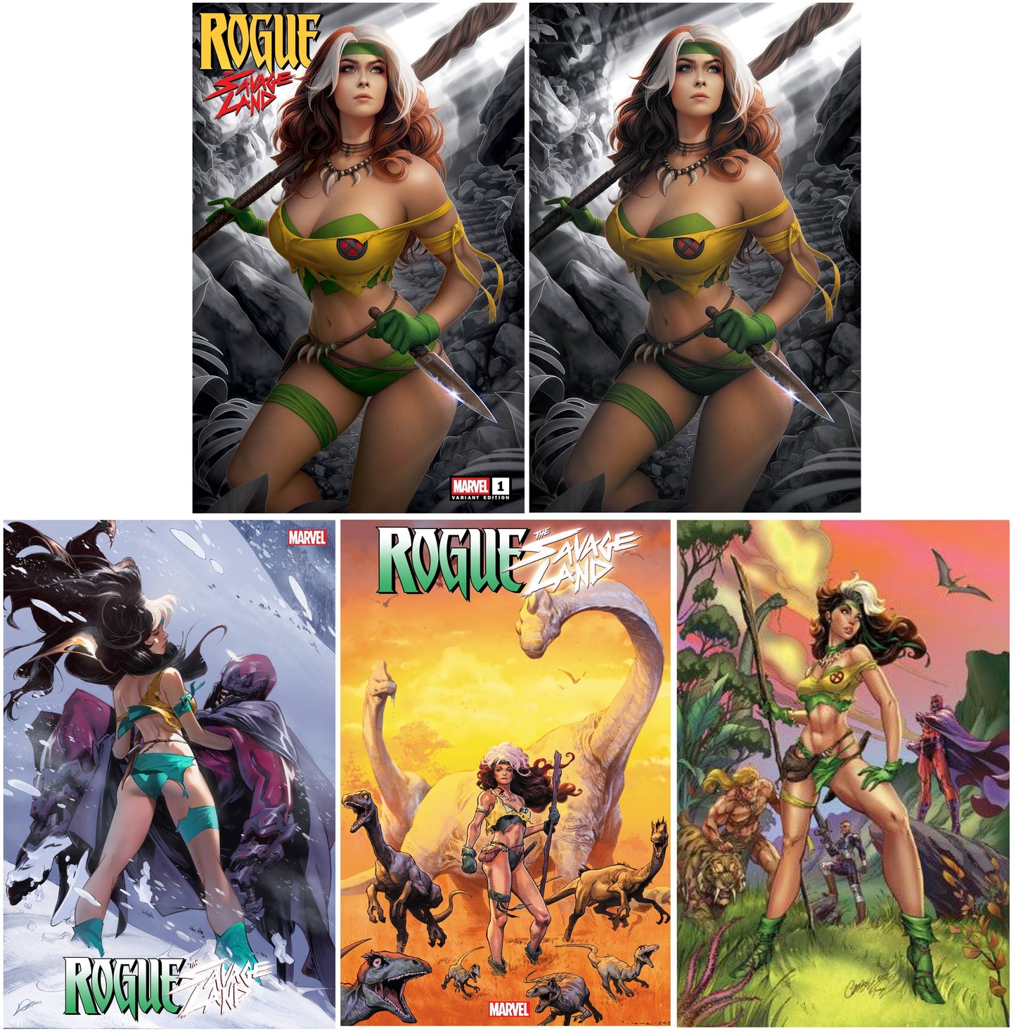 ROGUE THE SAVAGE LAND #1 WARREN LOUW TRADE/VIRGIN VARIANT SET LIMITED TO 1000 SETS + 1:25, 1:50 & 1:100 VARIANT