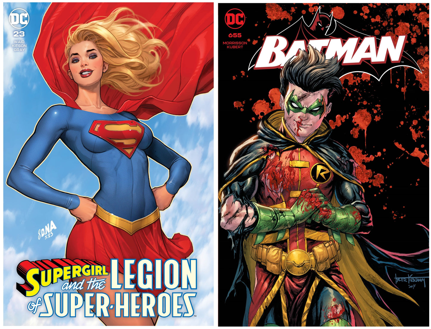 LEGION OF SUPERHORES #23 DAVID NAKAYAMA & BATMAN #655 TYLER KIRKHAM SDCC TRADE DRESS VARIANT BUNDLE