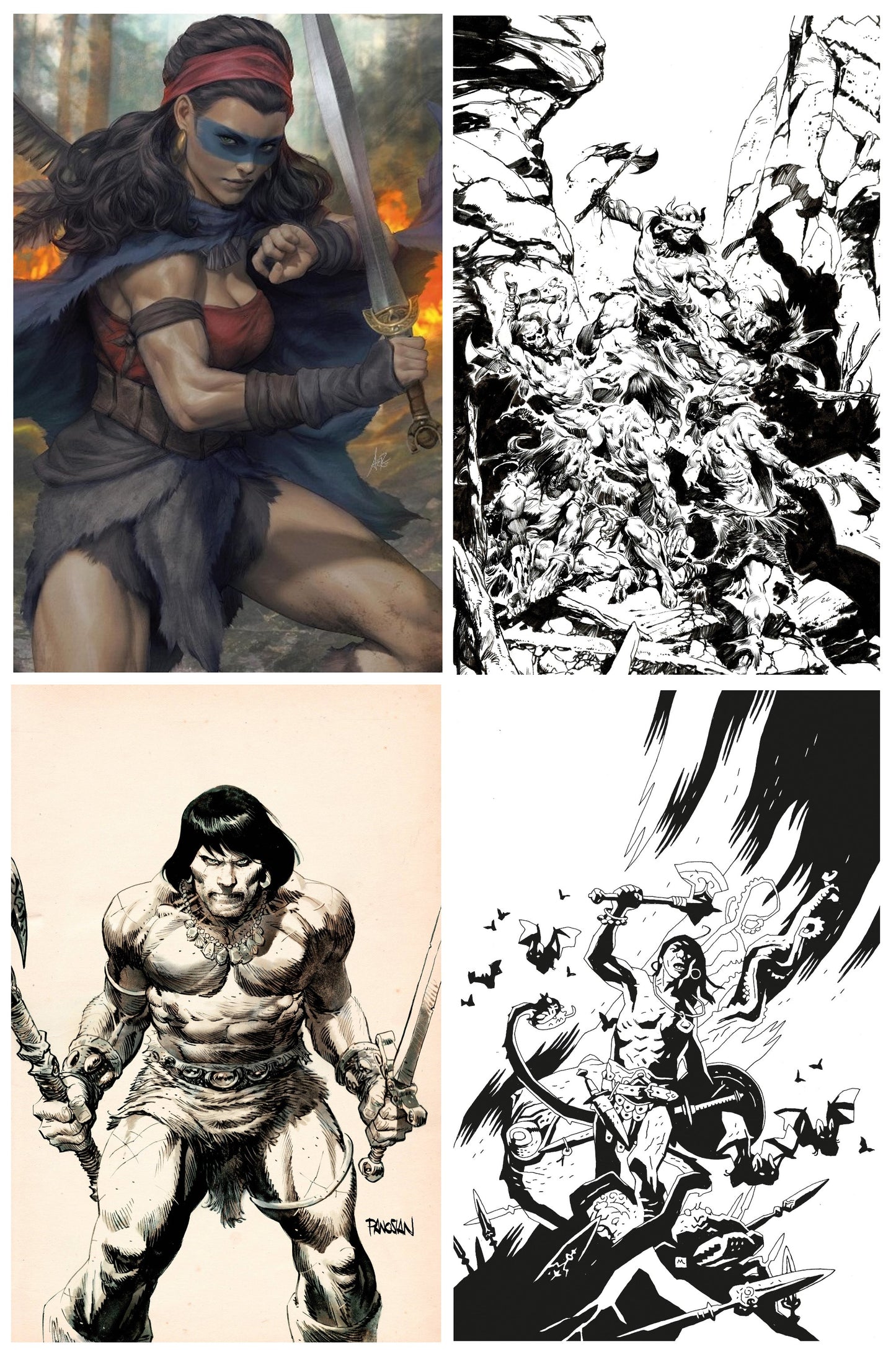 CONAN BARBARIAN #1 ARTGERM VIRGIN VARIANT LIMITED TO 800 COPIES + 1:10, 1:25 & 1:50 MIKE MIGNOLA VIRGIN B&W VARIANT