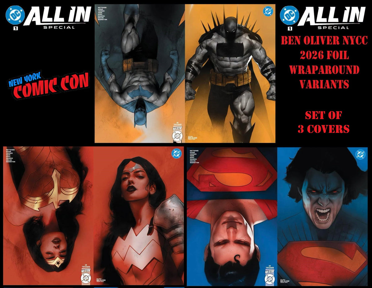 DC ALL IN SPECIAL #1 BEN OLIVER TRINITY NYCC 2026 FOIL VARIANT SET LIMITED TO 1200 COPIES - SET OF 3 COVERS