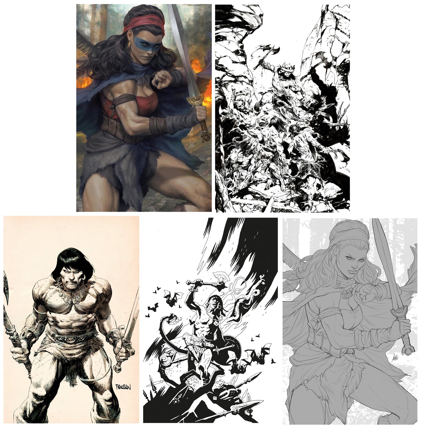 CONAN BARBARIAN #1 ARTGERM VIRGIN VARIANT LIMITED TO 800 COPIES + 1:10, 1:25, 1:50 & 1:100 ARTGERM VIRGIN B&W VARIANT