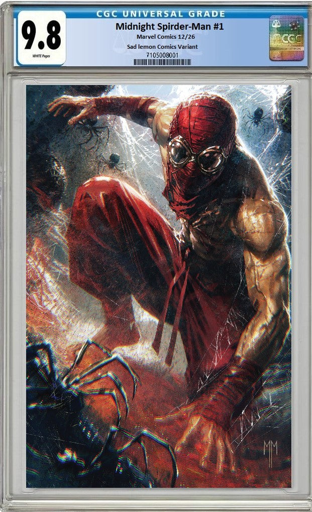 MIDNIGHT SPIDER-MAN #1 MARCO MASTRAZZO VIRGIN VARIANT LIMITED TO 800 COPIES CGC 9.8 PREORDER