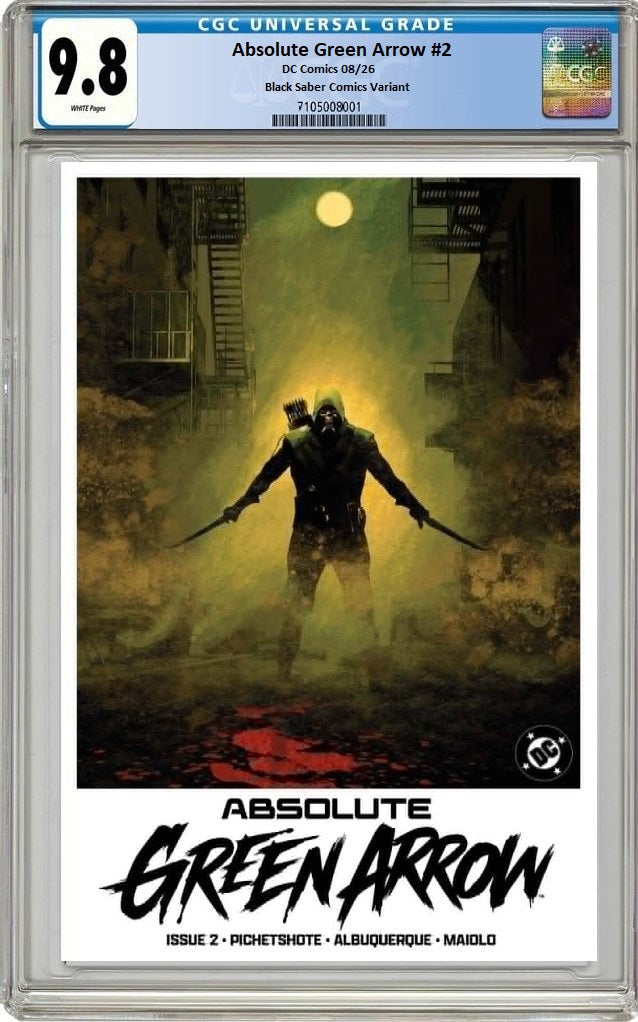 ABSOLUTE GREEN ARROW #2 RAFAEL ALBUQUERQUE MOVIE POSTER HOMAGE FOIL TRADE DRESS VARIANT LIMITED TO 1000 COPIES CGC 9.8 PREORDER