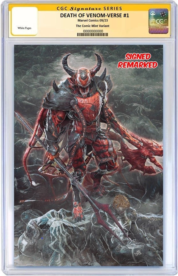 DEATH OF THE VENOMVERSE #1 BJORN BARENDS VIRGIN VARAINT LIMITED TO 500 COPIES WITH NUMBERED COA CGC REMARK PREORDER