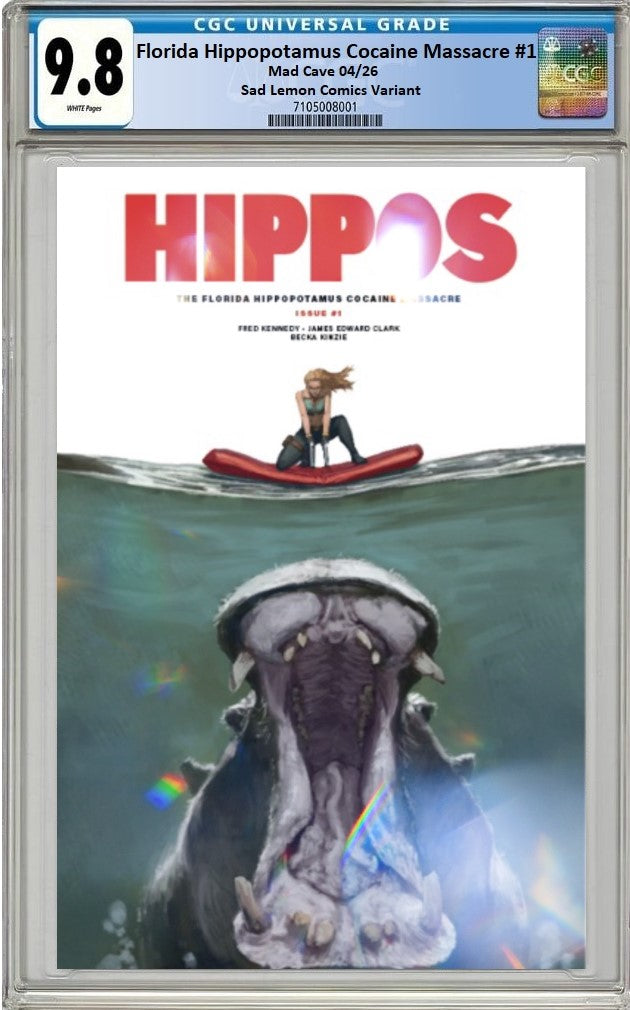 FLORIDA HIPPOPOTAMUS COCAINE MASSACRE #1 SKAN SRISUWAN JAWS HOMAGE FOIL VARIANT LIMITED TO 150 COPIES CGC 9.8 PREORDER