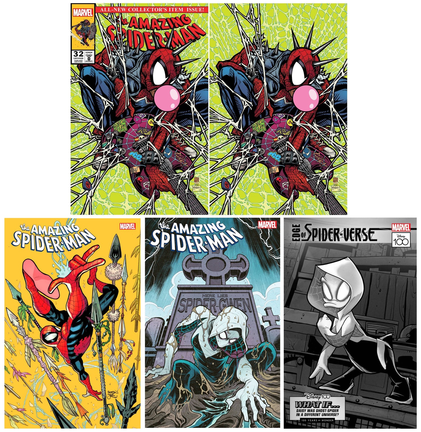 AMAZING SPIDER-MAN #32 TAKASHI OKAZAKI HOMAGE TRADE/VIRGIN VARIANT LIMITED TO 1000 SETS + 1:25, 1:50 & 1:100 VARIANT