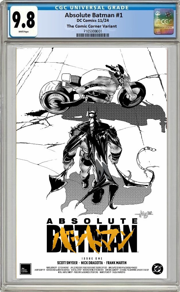 ABSOLUTE BATMAN #1 JAVI FERNANDEZ AKIRA HOMAGE GOLD FOIL SKETCH VARIANT LIMITED TO 2500 COPIES CGC 9.8 PREORDER