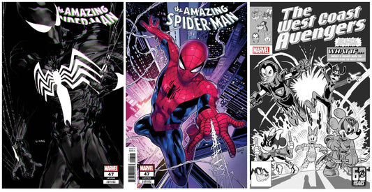 AMAZING SPIDER-MAN #47 JOHN GIANG BLACK SUIT NEGATIVE VARAINT LIMITED TO 600 COPIES WITH NUMBERED COA + 1:25 &. 1:100 VARIANTS