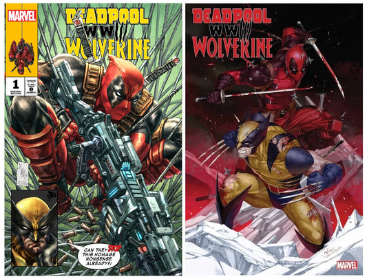 DEADPOOL WOLVERINE WWIII #1 ALAN QUAH ANTI-HOMAGE VARIANT LIMITED TO 600 COPIES WITH NUMBERED COA + 1:25 VARIANT