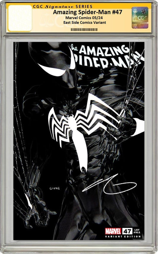 AMAZING SPIDER-MAN #47 JOHN GIANG BLACK SUIT NEGATIVE VARAINT LIMITED TO 600 COPIES WITH NUMBERED COA CGC SS PREORDER