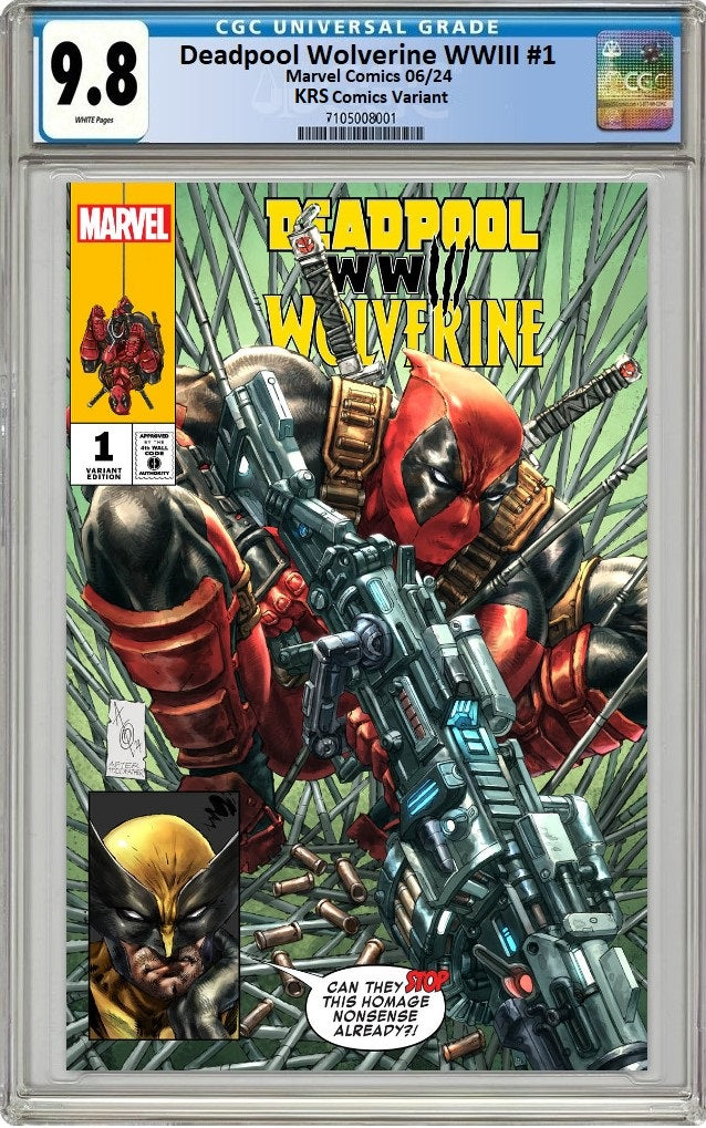 DEADPOOL WOLVERINE WWIII #1 ALAN QUAH ANTI-HOMAGE VARIANT LIMITED TO 600 COPIES WITH NUMBERED COA CGC 9.8 PREORDER