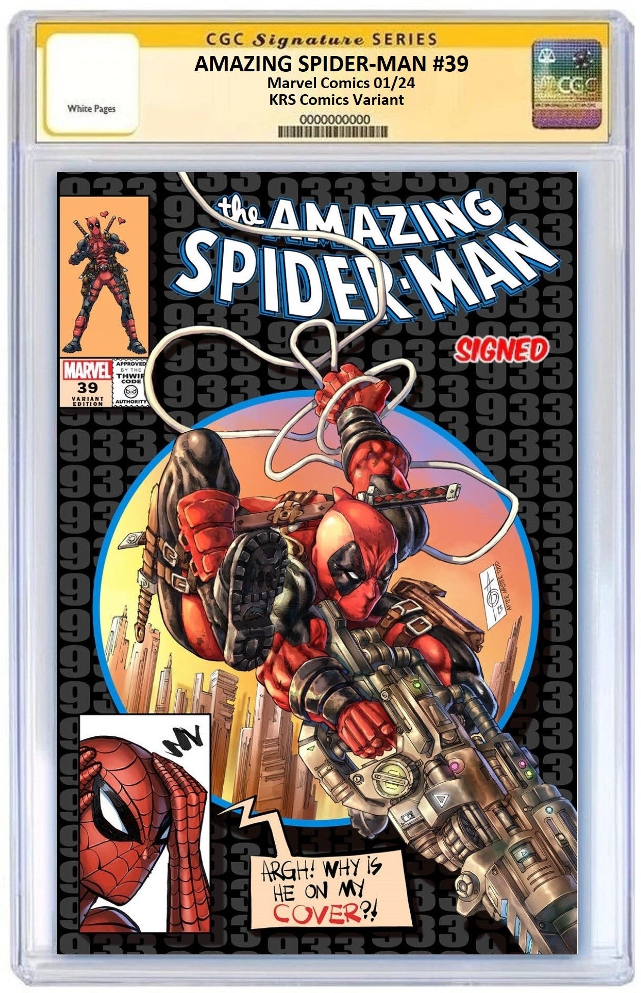AMAZING SPIDER-MAN #39 ALAN QUAH SILVER TRADE DRESS ANTI-HOMAGE VARIANT LIMITED TO 600 COPIES WITH NUMBERED COA CGC SS PREORDER