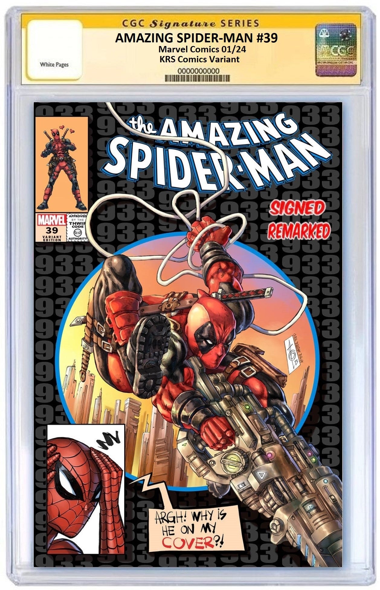 AMAZING SPIDER-MAN #39 ALAN QUAH SILVER TRADE DRESS ANTI-HOMAGE VARIANT LIMITED TO 600 COPIES WITH NUMBERED COA CGC REMARK PREORDER