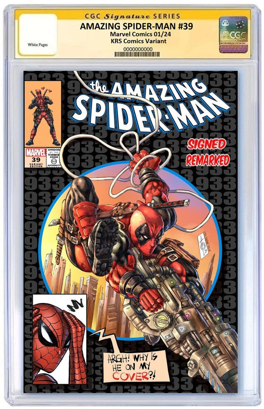 AMAZING SPIDER-MAN #39 ALAN QUAH SILVER TRADE DRESS ANTI-HOMAGE VARIANT LIMITED TO 600 COPIES WITH NUMBERED COA CGC REMARK PREORDER