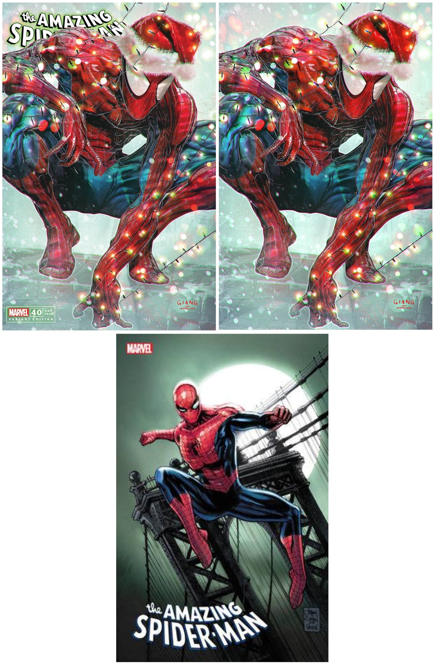 AMAZING SPIDER-MAN #40 JOHN GIANG XMAS SPECIAL TRADE/VIRGIN VARIANT SET LIMITED TO 1000 SETS + 1:25 DANIEL VARIANT