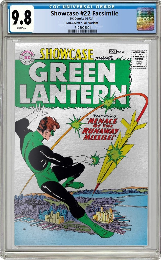 SHOWCASE #22 (1ST GREEN LANTERN) FACSIMILE SDCC 2024 SILVER FOIL VARIANT LIMITED TO 300 COPIES WITH NUMBERED COA - RAW & CGC OPTIONS