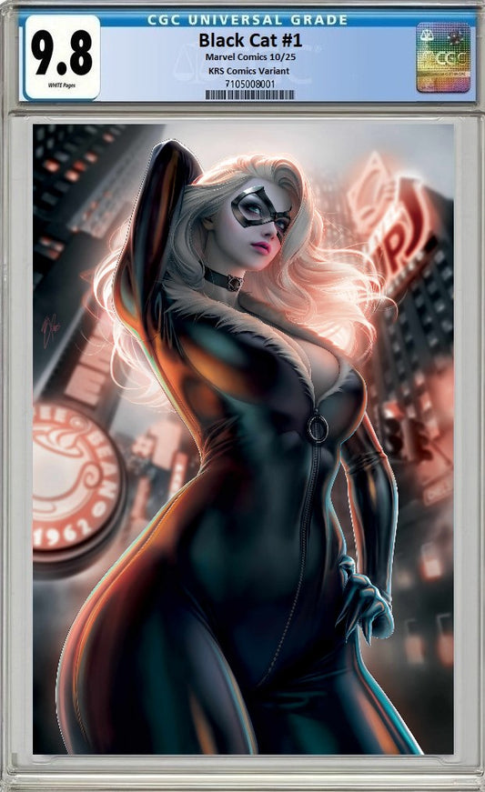 BLACK CAT #1 WARREN LOUW NYCC 2025 COLOUR SPLASH VIRGIN VARIANT LIMITED TO 800 COPIES CGC 9.8 PREORDER