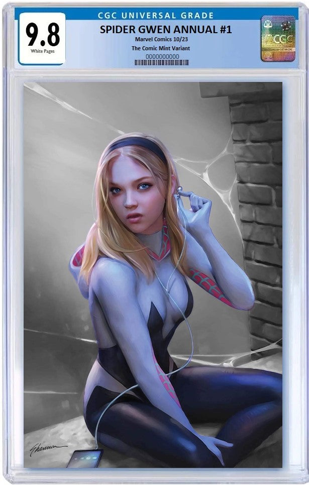 SPIDER-GWEN ANNUAL #1 SHANNON MAER COLOUR SPLASH VIRGIN NYCC 2023 VARIANT LIMITED TO 600 COPIES WITH NUMBERED COA - RAW & GRADED OPTIONS