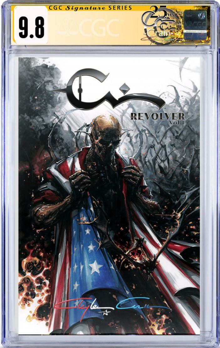 REVOLVER VOL #1 CLAYTON CRAIN SKETCHBOOK 2ND PRINT CGC SS PATRIOTIC INFINITY SIGNED 9.8 PREORDER