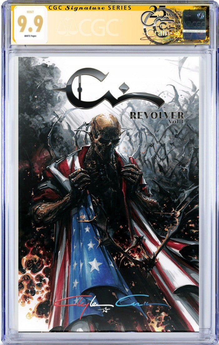 REVOLVER VOL #1 CLAYTON CRAIN SKETCHBOOK 2ND PRINT CGC SS PATRIOTIC INFINITY SIGNED 9.9