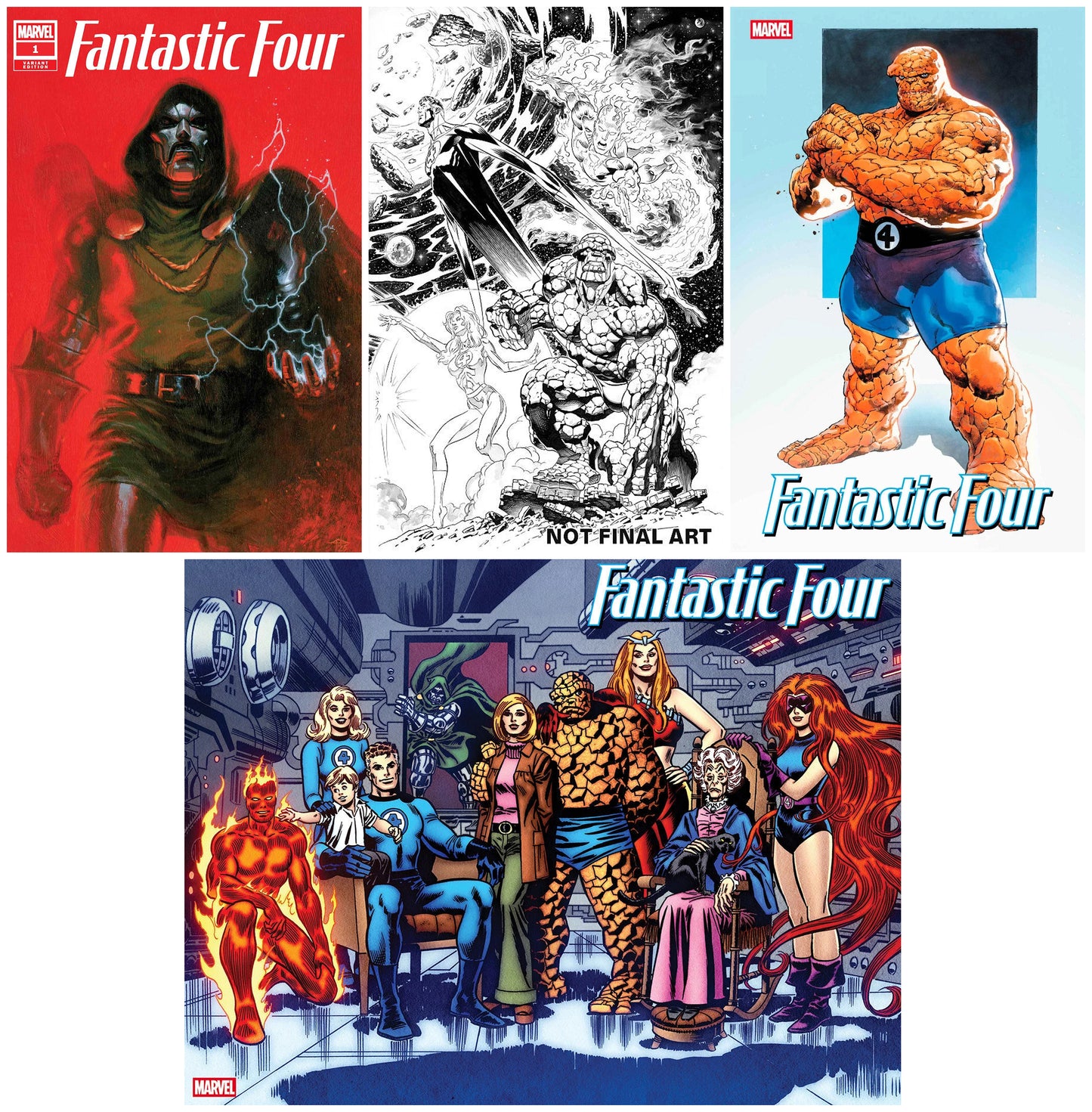 FANTASTIC FOUR #1 GABRIELE DELLOTTO VARIANT LIMITED TO 1000 COPIES WITH NUMBERED COA + 1:25, 1:25 & 1:50 VARIANTS