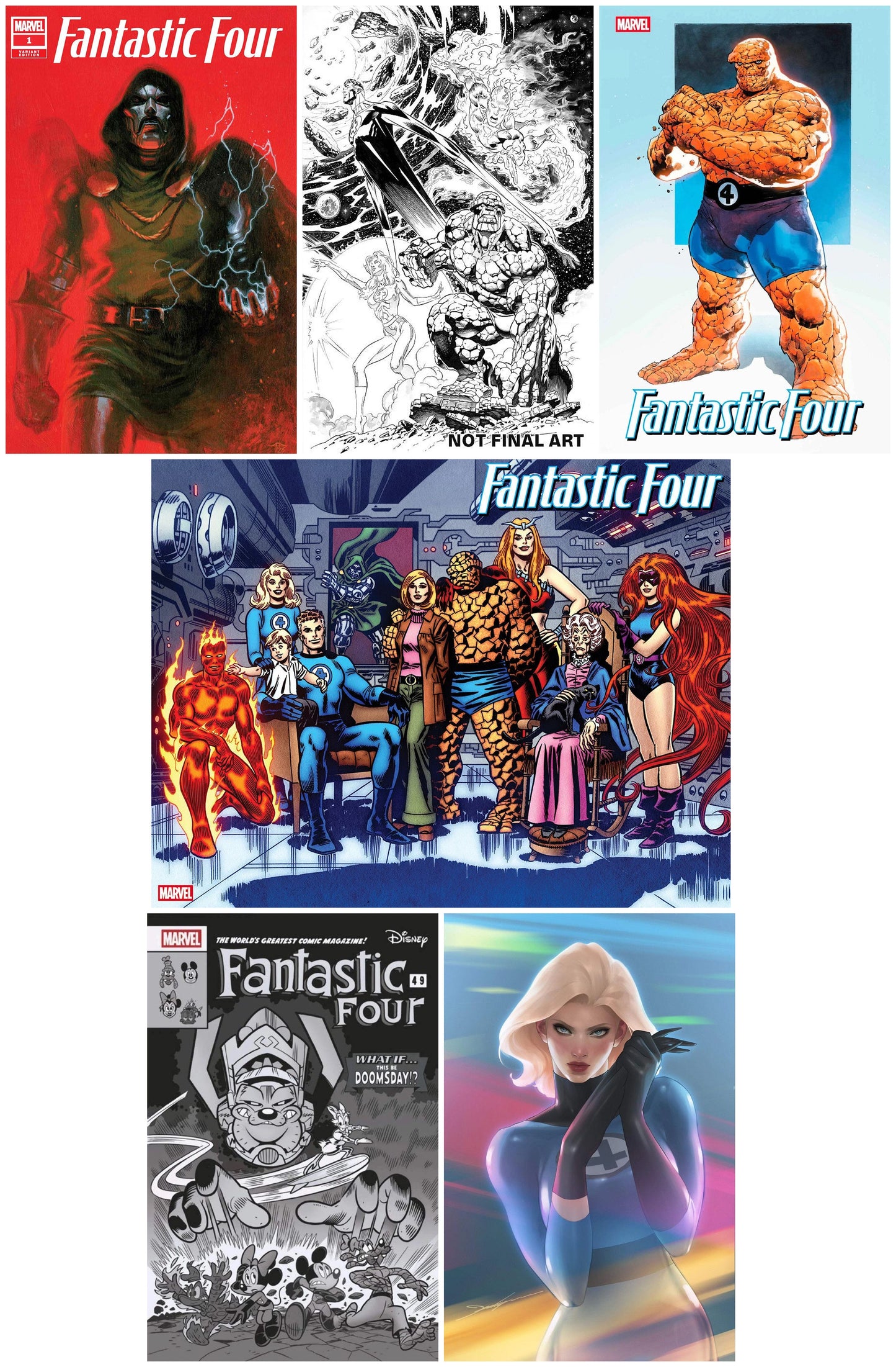 FANTASTIC FOUR #1 GABRIELE DELLOTTO VARIANT LIMITED TO 1000 COPIES WITH NUMBERED COA + 1:25, 1:25, 1:50, 1:100 & 1:200 VARIANTS