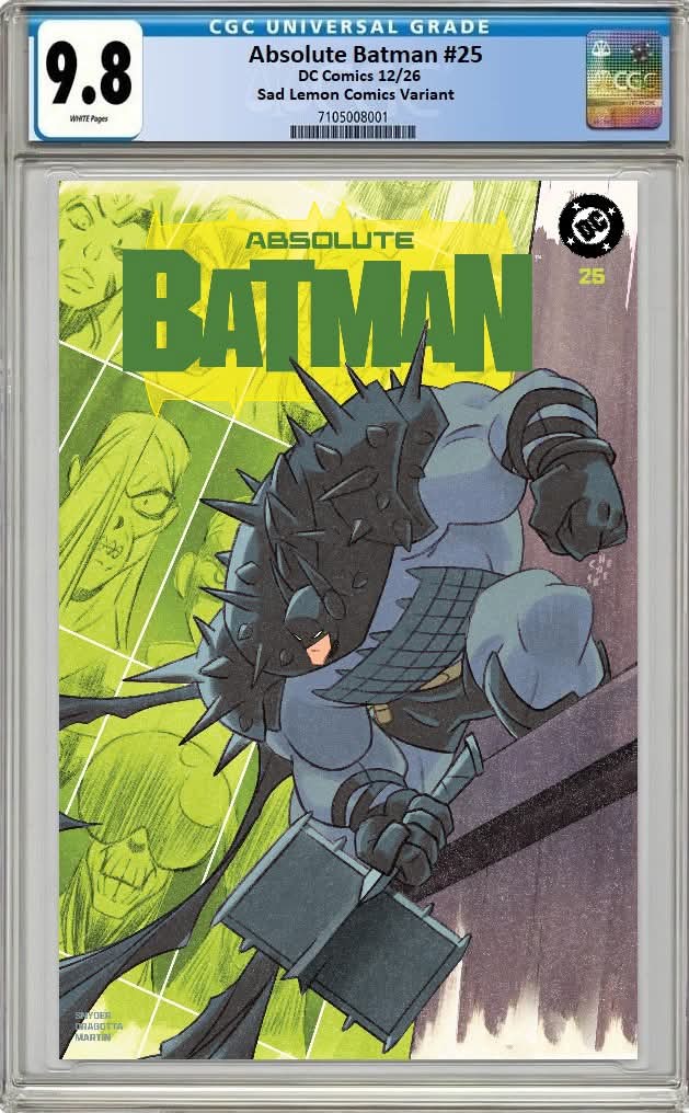 ABSOLUTE BATMAN #25 SEAN GALLOWAY TRADE DRESS VARIANT LIMITED TO 800 COPIES CGC 9.8 PREORDER