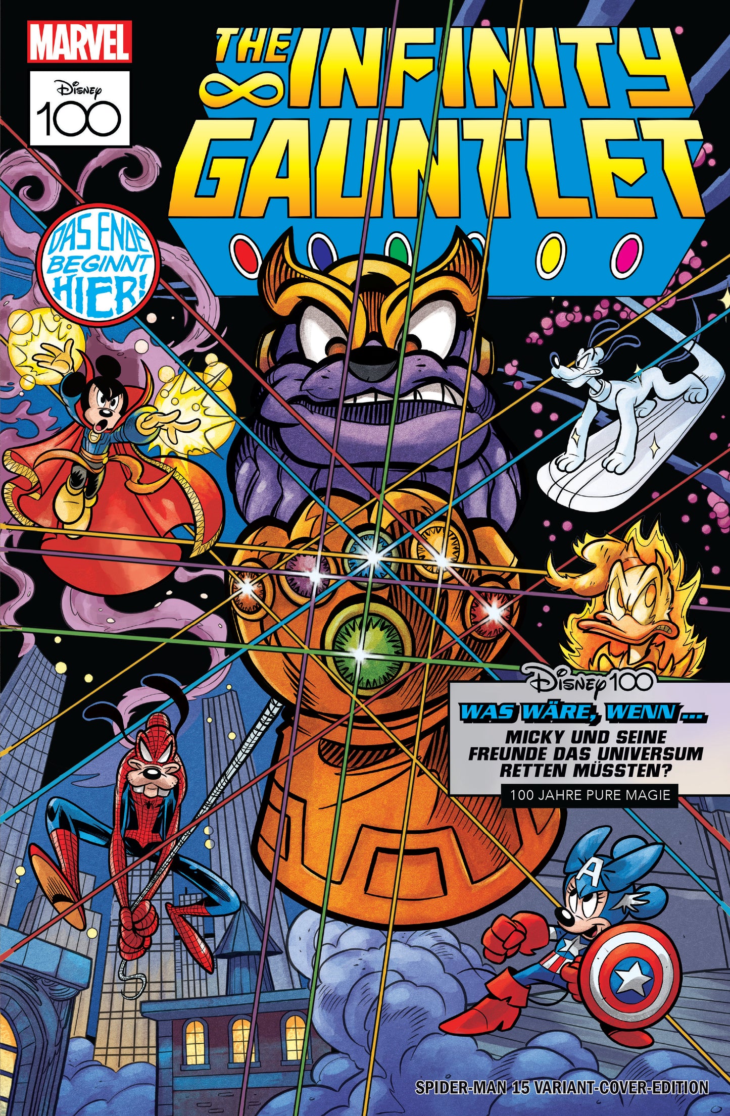 SPIDER-MAN #15 RARE DISNEY100 'INFINITY GAUNTLET' GERMAN VARIANT LIMITED TO 333 COPIES