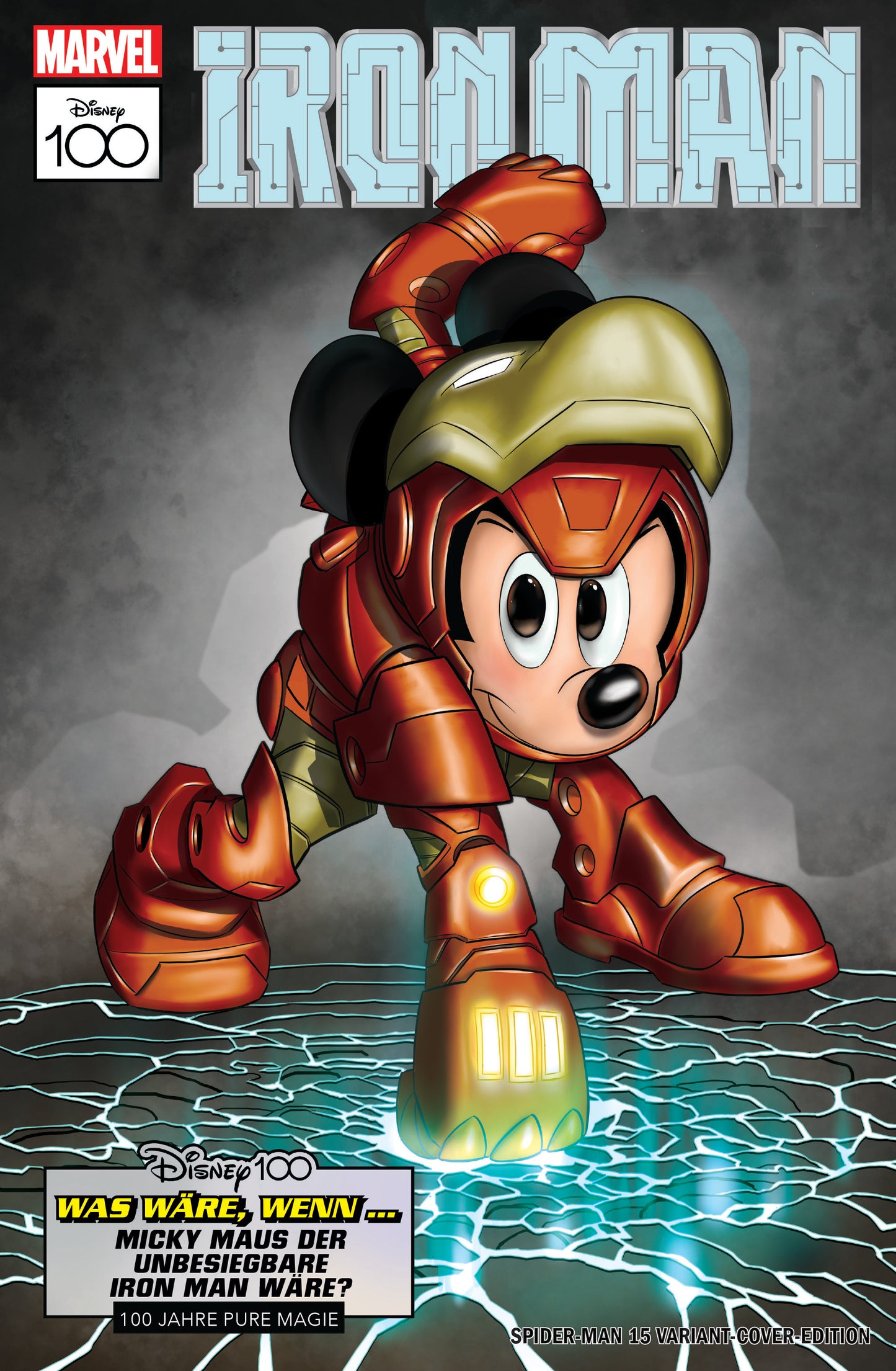 SPIDER-MAN #15 RARE DISNEY100 'IRON MAN' GERMAN VARIANT LIMITED TO 333 COPIES