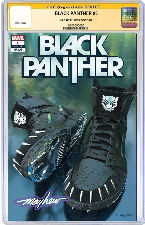 BLACK PANTHER #1 MIKE MAYHEW TRADE DRESS VARIANT PANTHER GLOW SIGNED CGC SS PREORDER