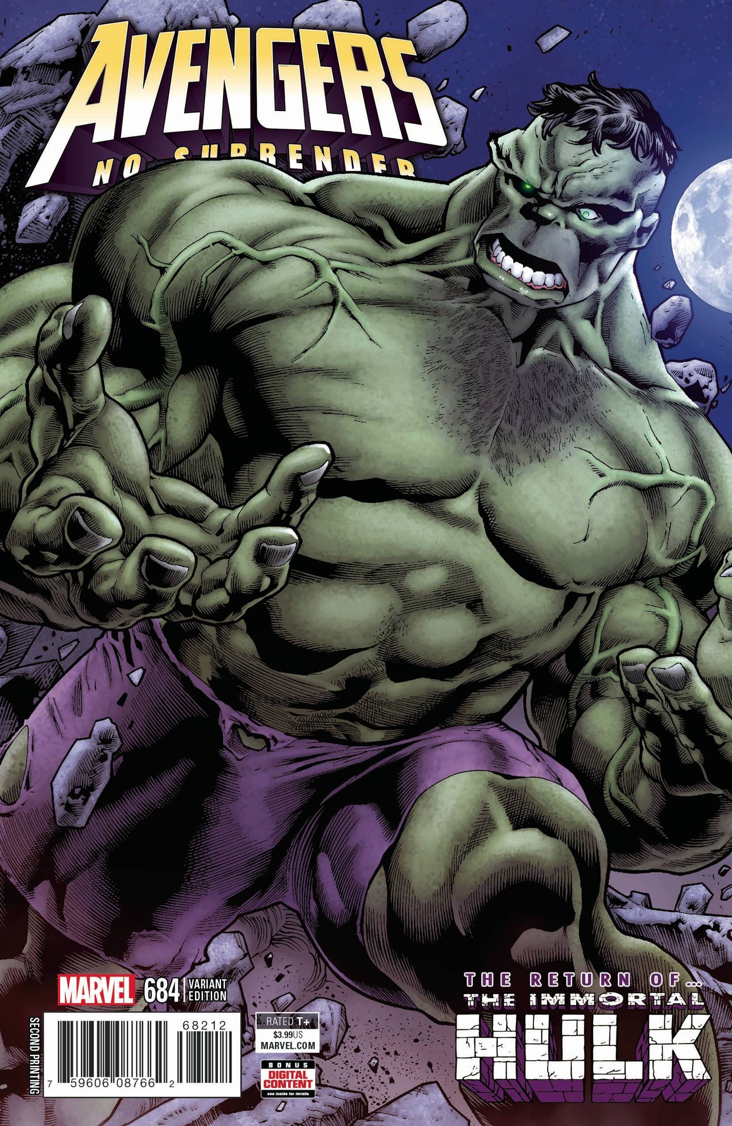 AVENGERS #684 BENNETT 2ND PTG VAR BANNER HULK RETURNS