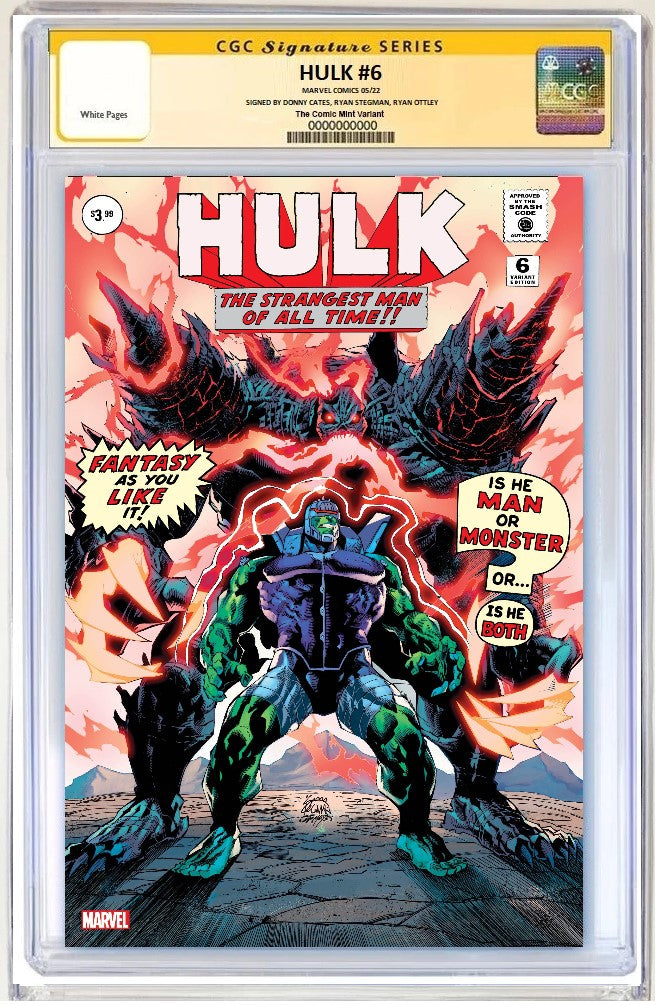 HULK #6 RYAN STEGMAN 'HULK #1' CLASSIC HOMAGE TRADE DRESS MEGACON VARIANT LIMITED TO 1000 COPIES CGC 9.8 DOUBLE SS - SIGNED CATES & STEGMAN