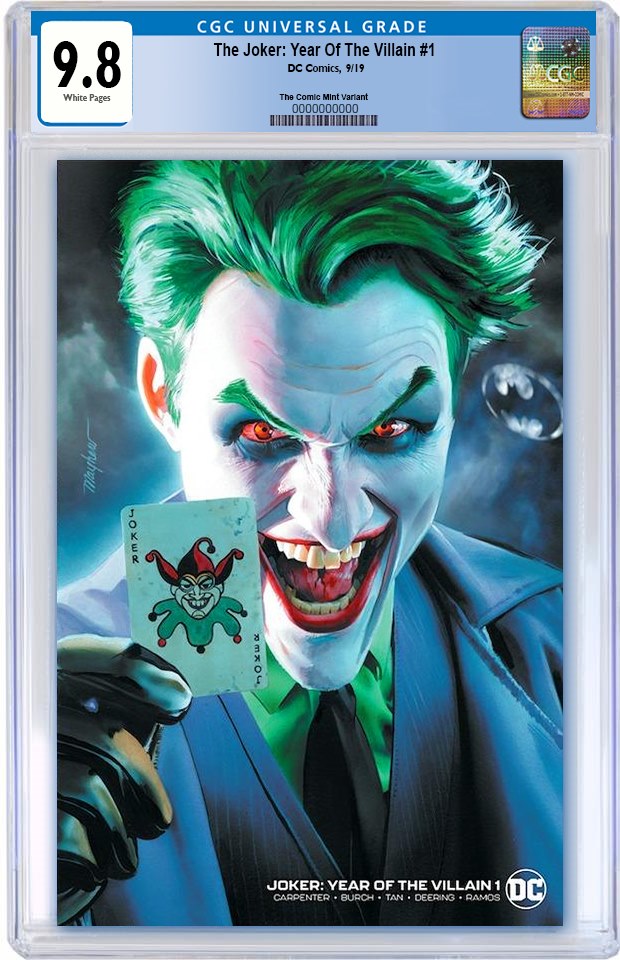 JOKER YEAR OF THE VILLAIN #1 MIKE MAYHEW BAT SIGNAL MINIMAL TRADE VARIANT LIMITED TO 1000 CGC 9.8 PREORDER