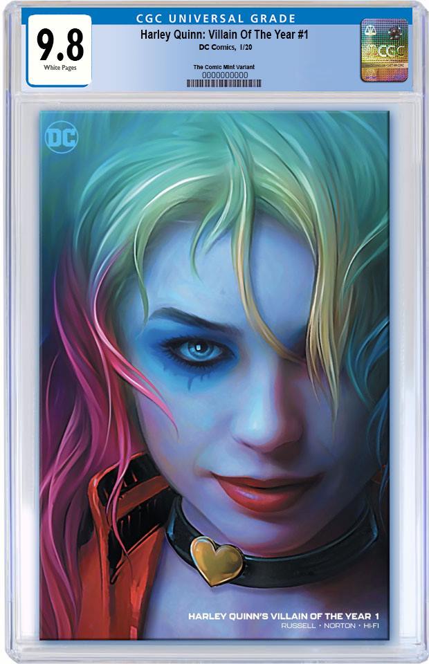 HARLEY QUINN VILLAIN OF THE YEAR #1 SHANNON MAER CUSTOMER APPRECIATION MINIMAL TRADE DRESS VARIANT LIMITED TO 800 CGC 9.8