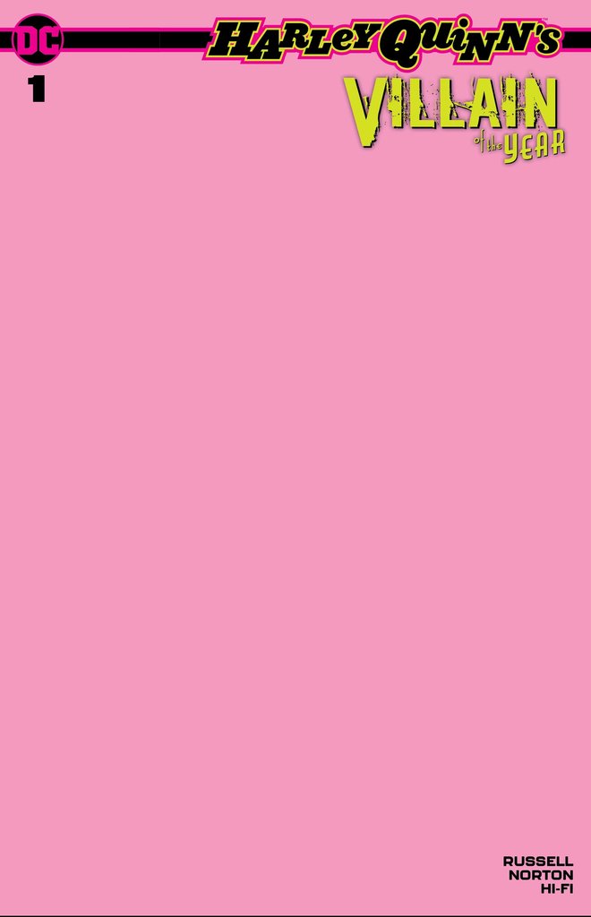 HARLEY QUINN VILLAIN OF THE YEAR #1 PINK BLANK VARIANT LIMITED TO 1500
