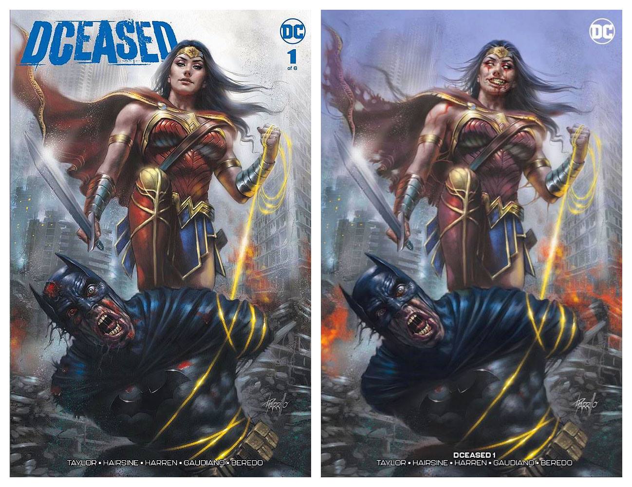 DCEASED #1 LUCIO PARRILLO TRADE/MINIMAL INFECTED SET LIMITED TO 750 SETS WITH COA