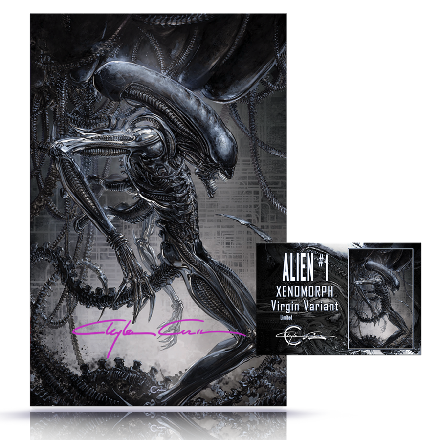 ALIEN #1 CLAYTON CRAIN EXCLUSIVE XENOMORPH VIRGIN VARIANT CLASSIC SIGNATURE LIMITED TO 1000 COPIES WITH NUMBERED COA