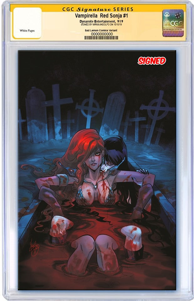 RED SONJA VAMPIRELLA #1 MIRKA ANDOLFO VARIANT LIMITED TO 500 CGC SS PREORDER