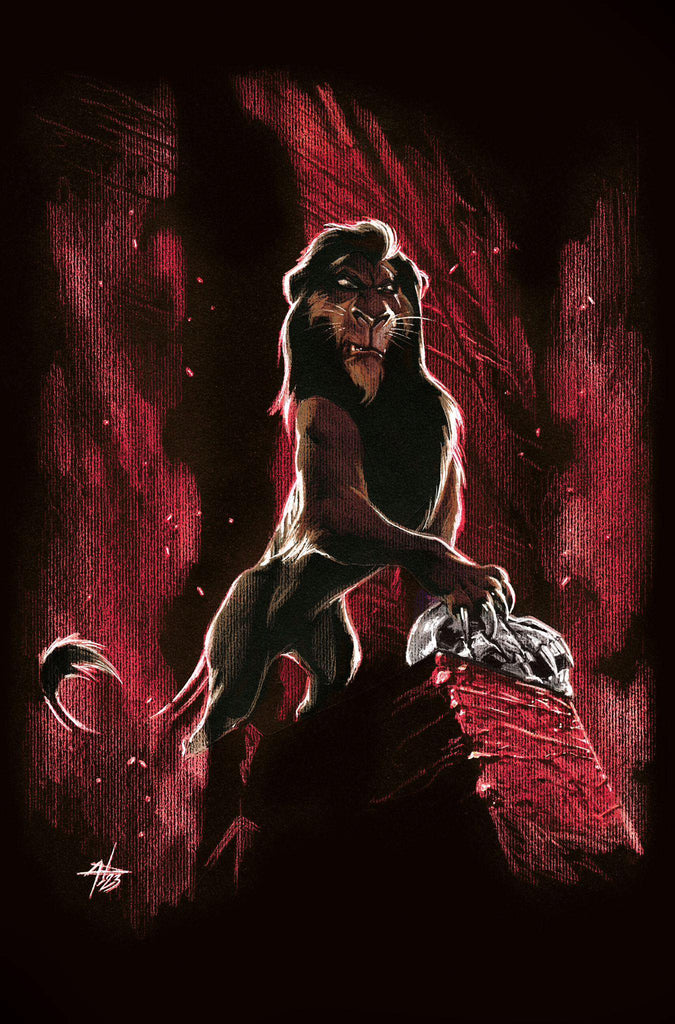DISNEY VILLAINS SCAR #1 GABRIELE DELL'OTTO RED VIRGIN VARIANT LIMITED TO 333 COPIES WITH NUMBERED COA
