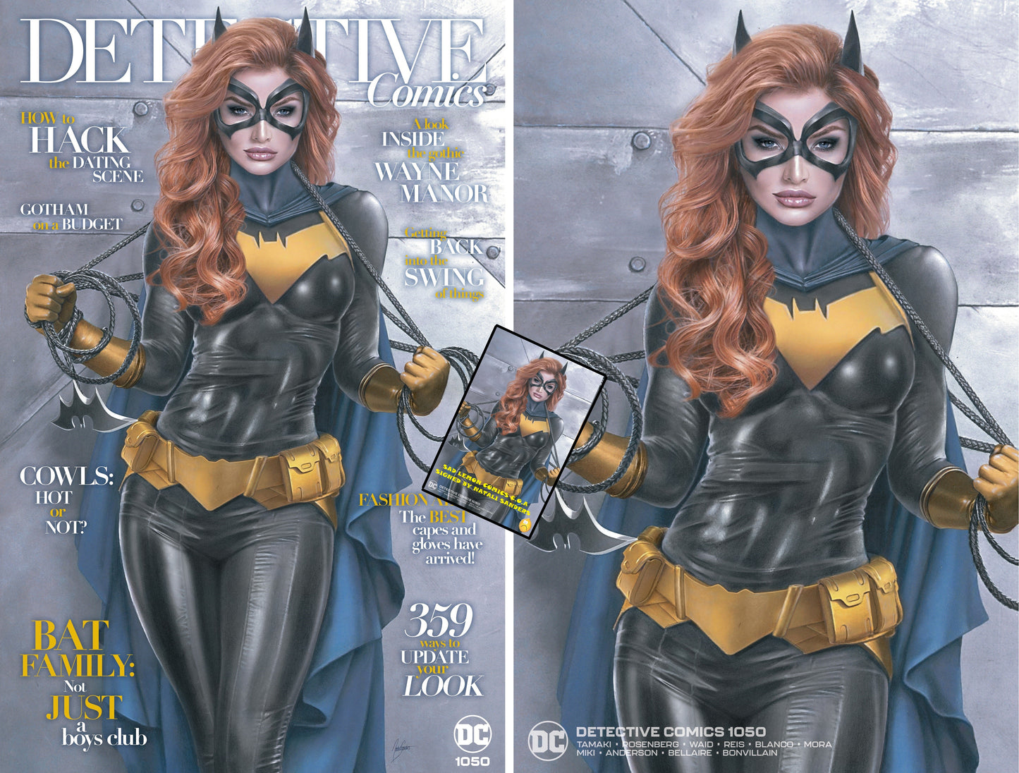DETECTIVE COMICS #1050 NATALI SANDERS MAGAZINE HOMAGE/MINIMAL TRADE VARIANT SET LIMITED TO 1500 SETS SIGNED WITH COA