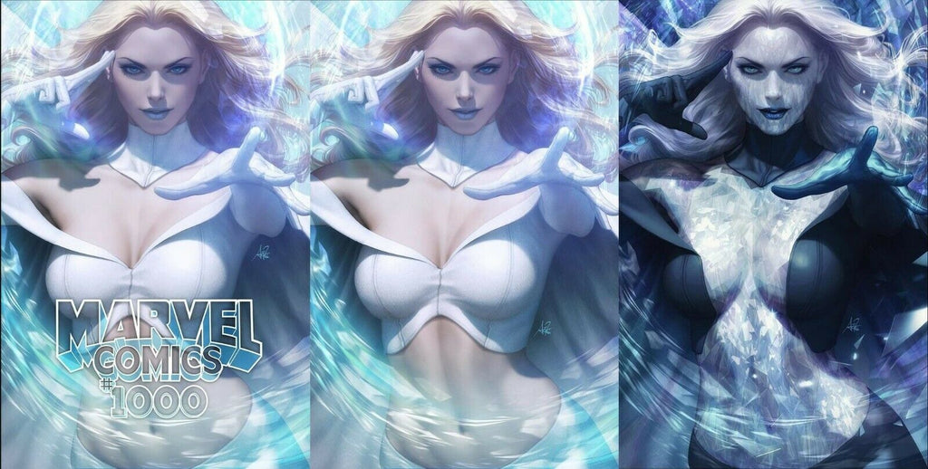 MARVEL COMICS #1000 ARTGERM VARIANT TRADE DRESS/VIRGIN/BLACK QUEEN VIRGIN SET