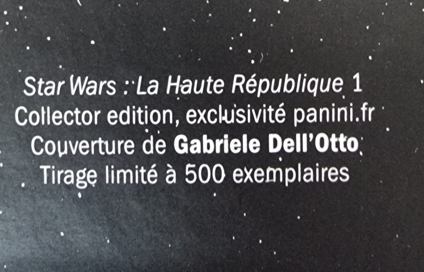 HIGH REPUBLIC #1 PANINI FRANCE GABRIELLE DELL'OTTO VIRGIN VARIANT WITH SIGNED PRINT LIMITED TO 500 COPIES - RAREST VERSION VF/NM
