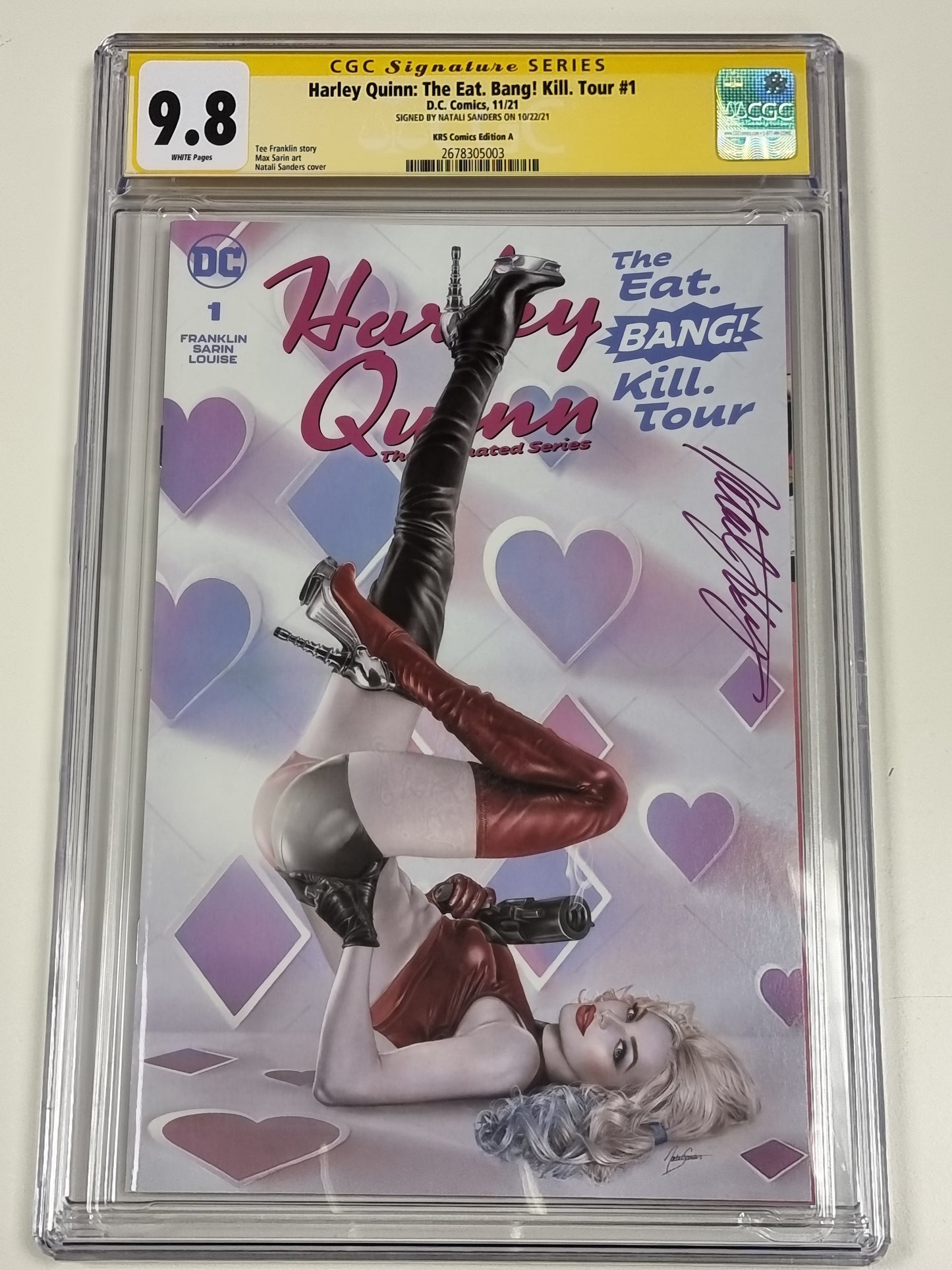HARLEY QUINN THE EAT BANG KILL TOUR #1 NATALI SANDERS TRADE DRESS VARIANT CGC SS 9.8
