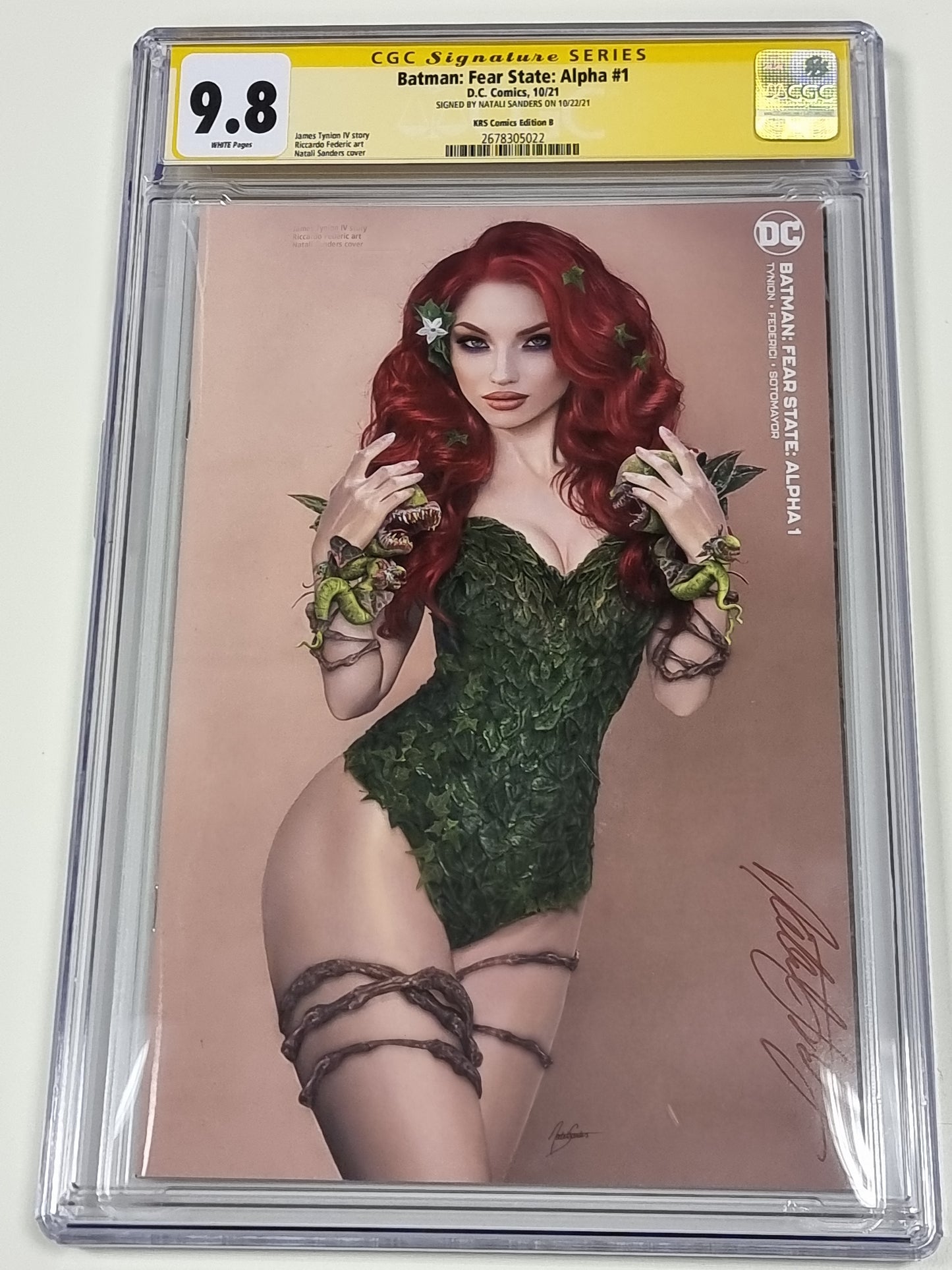 BATMAN FEAR STATE ALPHA #1 NATALI SANDERS MINIMAL TRADE CGC SS 9.8
