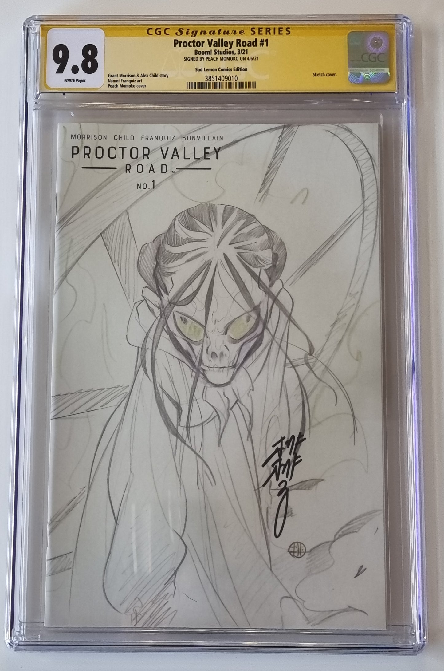 PROCTOR VALLEY ROAD #1 PEACH MOMOKO SKETCH VARIANT LIMITED TO 1000 CGC 9.8 SS