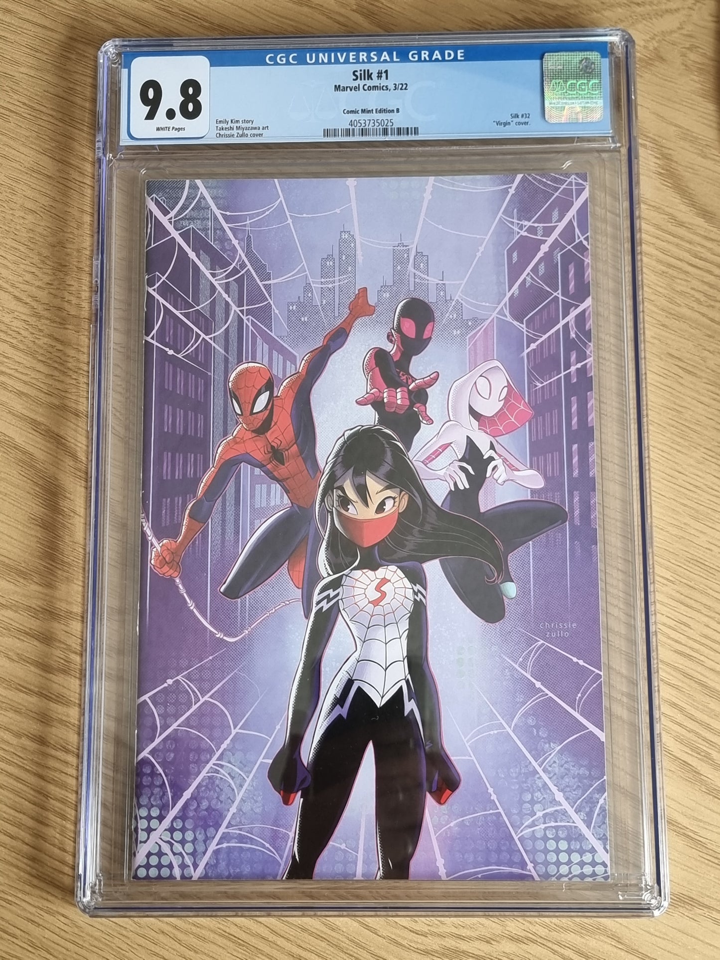 SILK #1 CHRISSIE ZULLO SPIDER-VERSE VIRGIN VARIANT LIMITED TO 500 WITH COA CGC 9.8