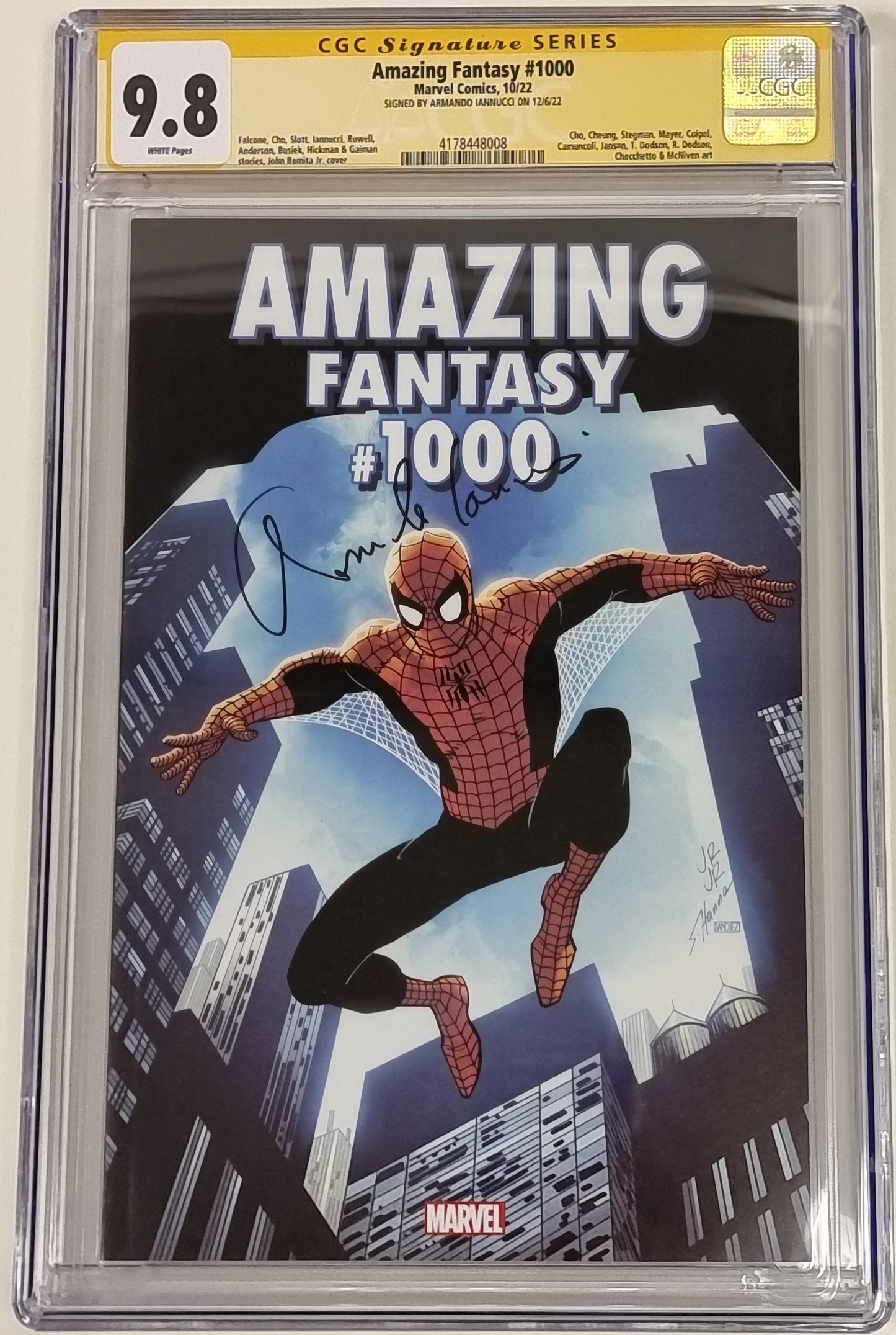 AMAZING FANTASY #1000 SIGNED BY ARMANDO IANNUCCI CGC SS 9.8