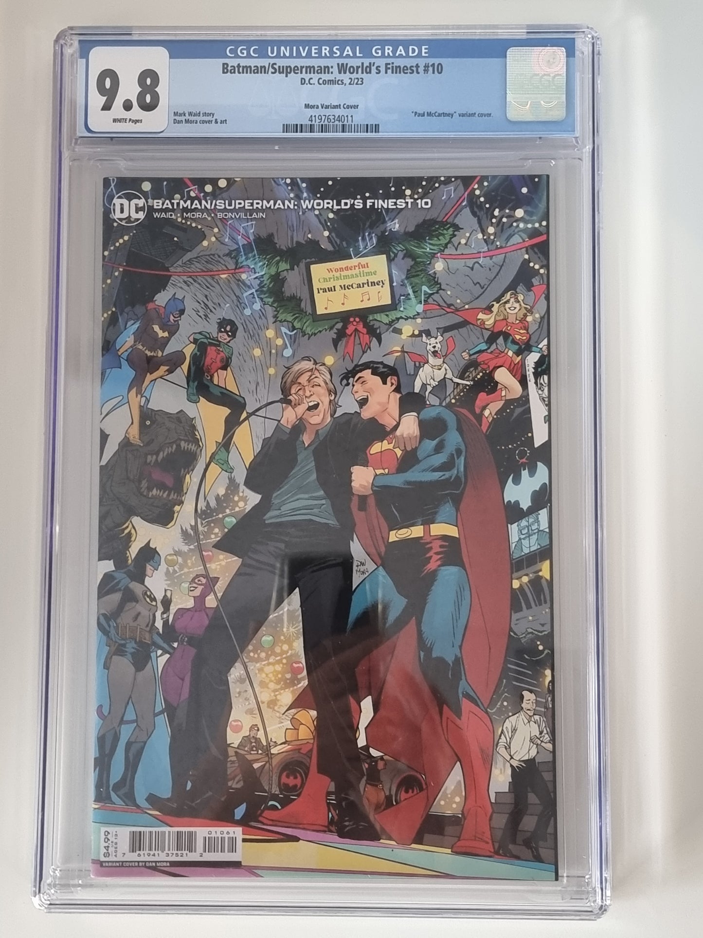 BATMAN SUPERMAN WORLDS FINEST #10 DAN MORA HOLIDAY 'PAUL MCCARTNEY' VARIANT CGC 9.8