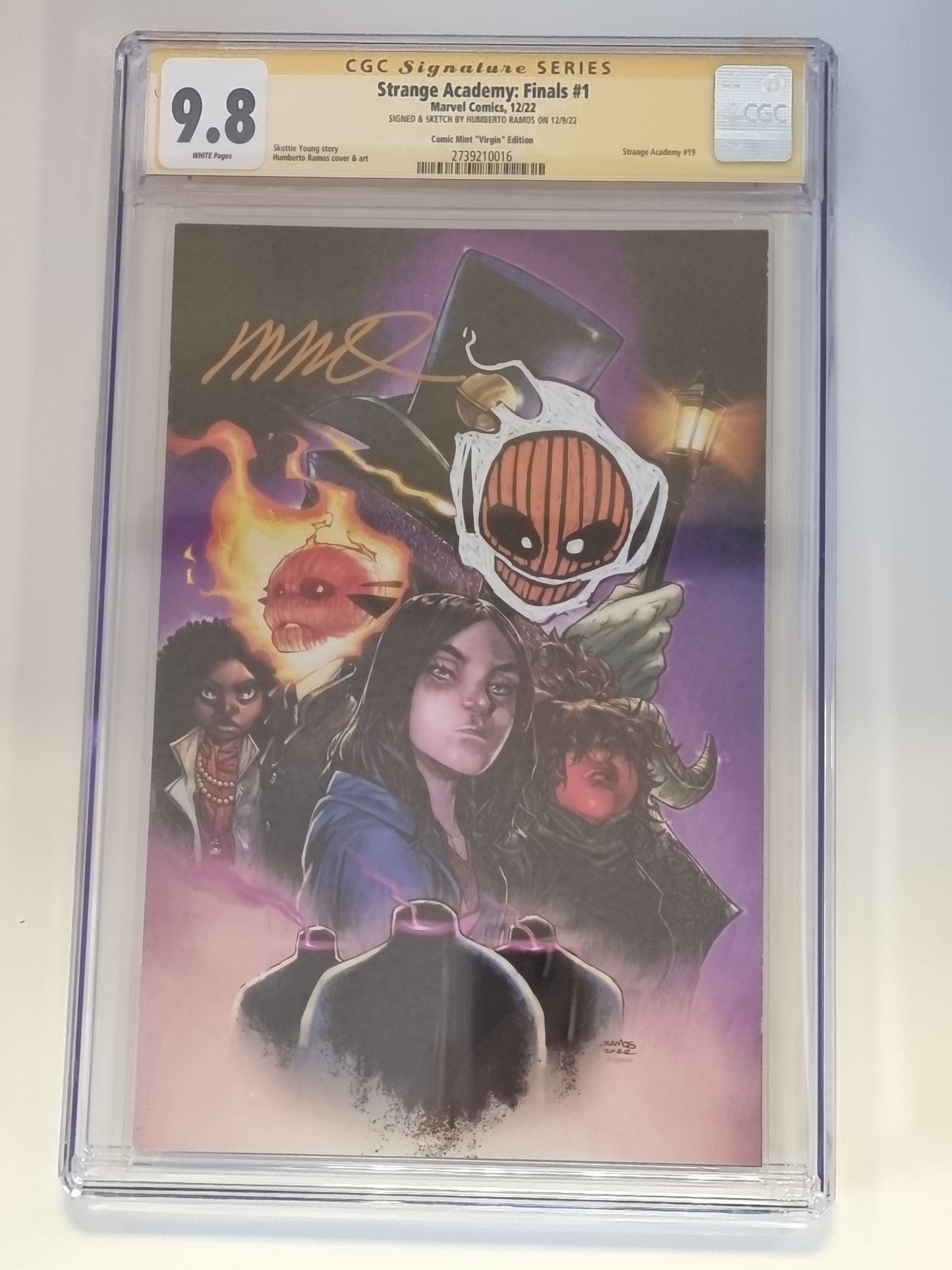 STRANGE ACADEMY FINALS #1 HUMBERTO RAMOS VIRGIN VARIANT LIMITED TO 800 WITH NUMBERED COA CGC 9.8 REMARK